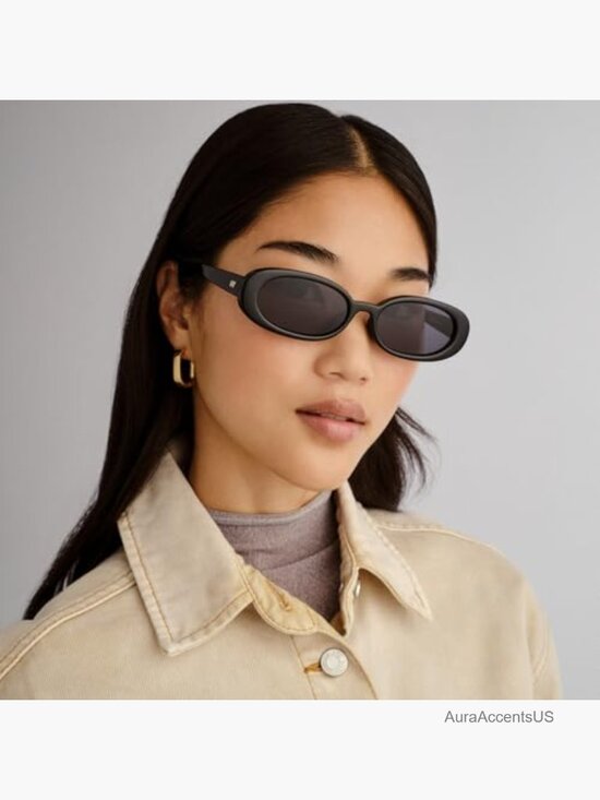 Le Specs Outta Love Sunglasses - Oval Frame, Micro 90s Style, Unisex,